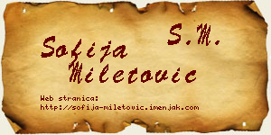 Sofija Miletović vizit kartica